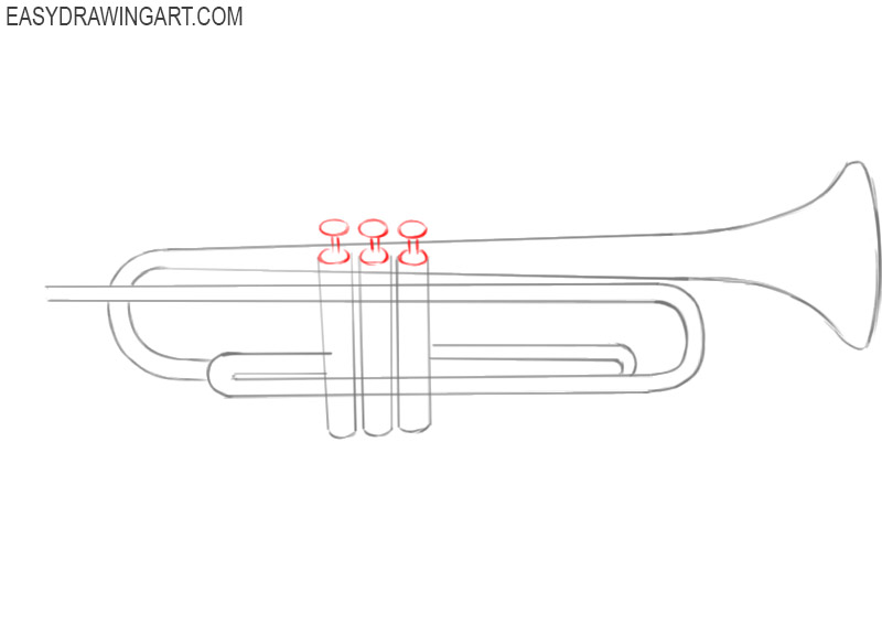 easy steps on how to draw a trumpet