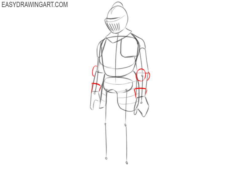 how to draw a knight in armor step by step