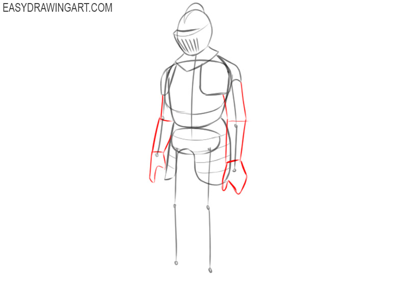 how to draw a knight in armor
