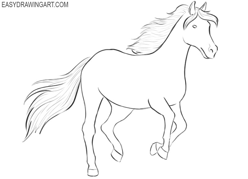 drawing a running horse 