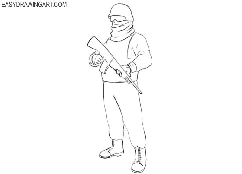 drawing a soldier step by step 