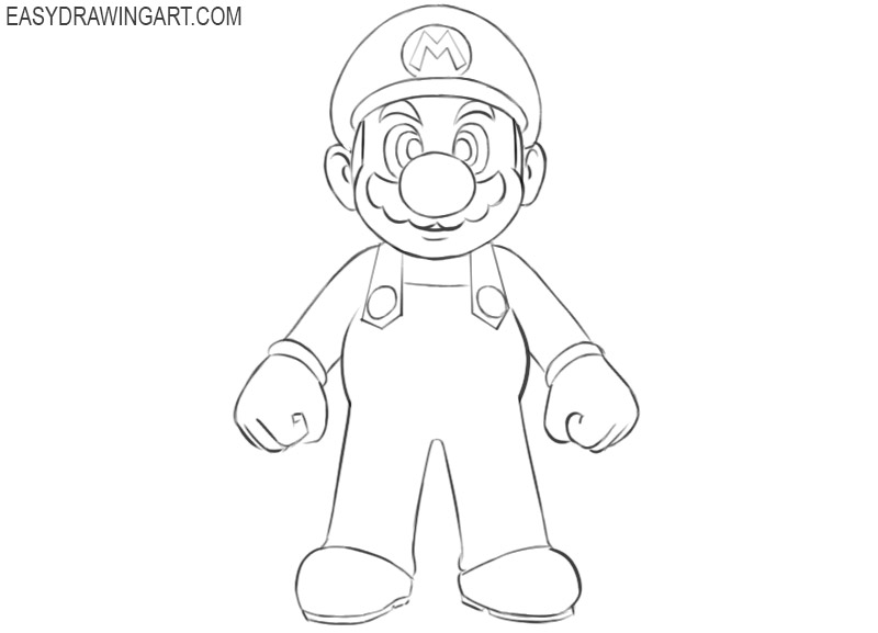 drawing mario in steps