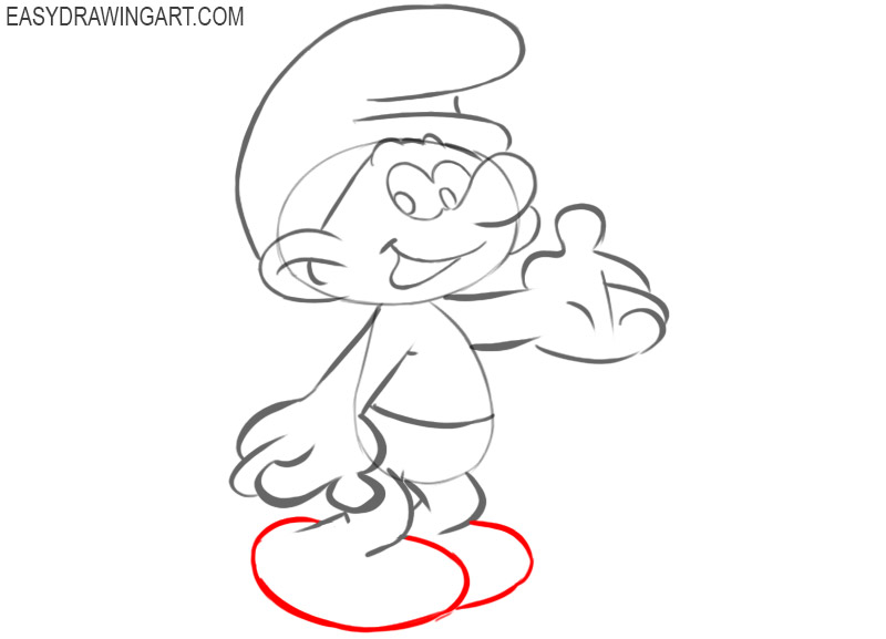 easy smurf drawing step by step
