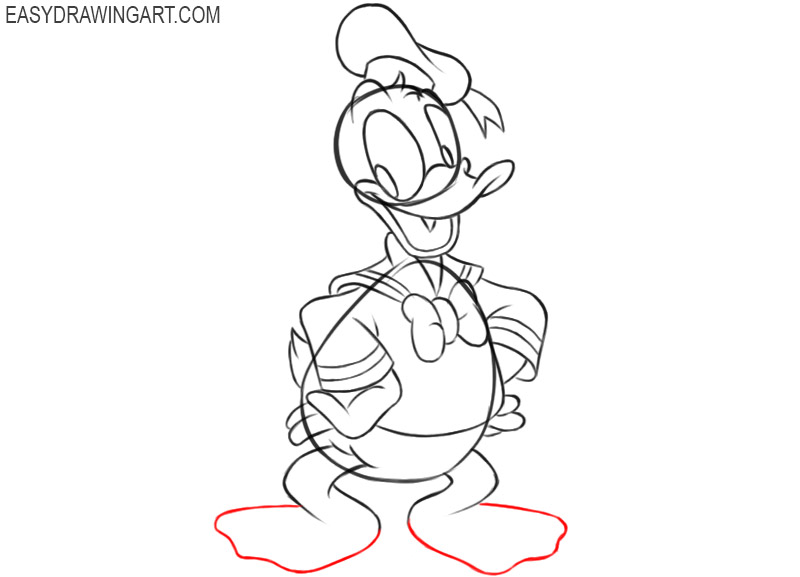 easy way to draw donald duck 