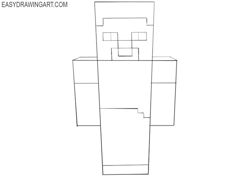 how to draw 3d steve from minecraft
