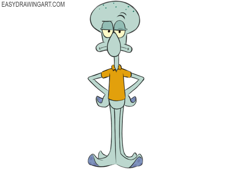 how to draw Squidward