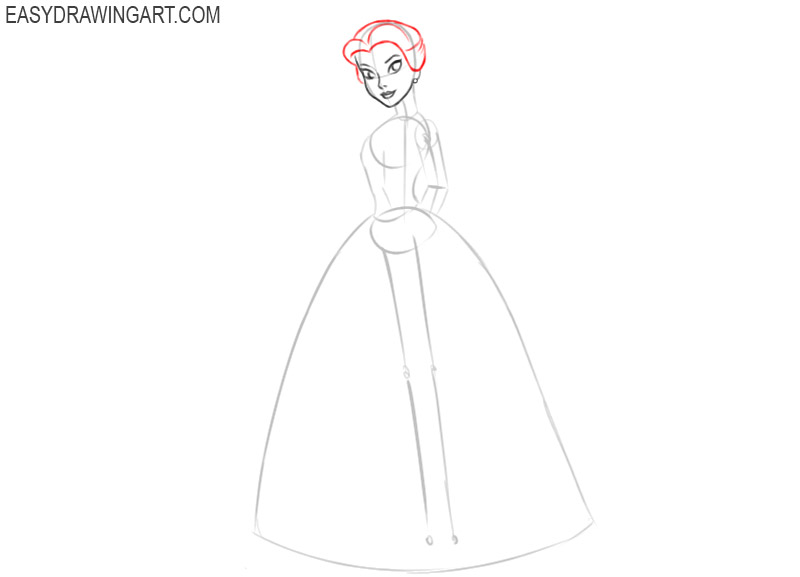 how to draw a belle princess