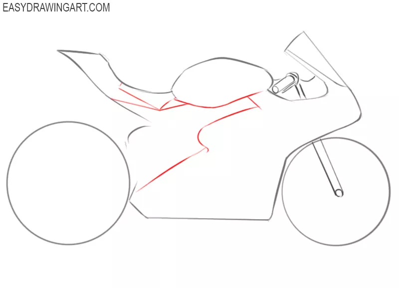 how to draw a bike motorcycle 