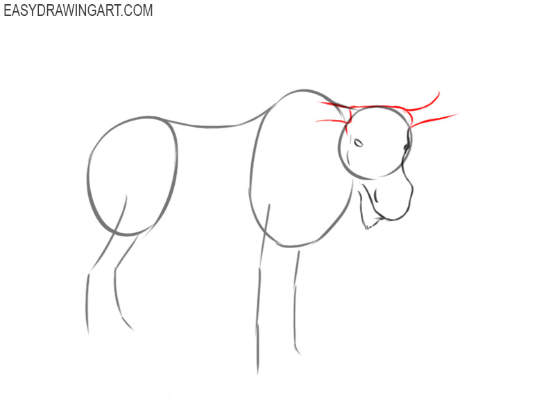 how to draw a cute moose step by step 