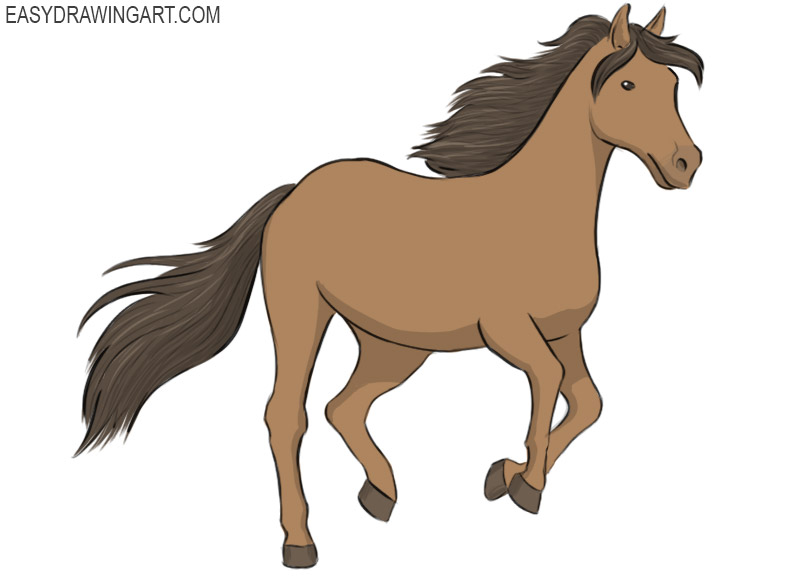 how to draw a horse running