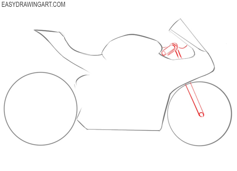 how to draw a motorcycle easy