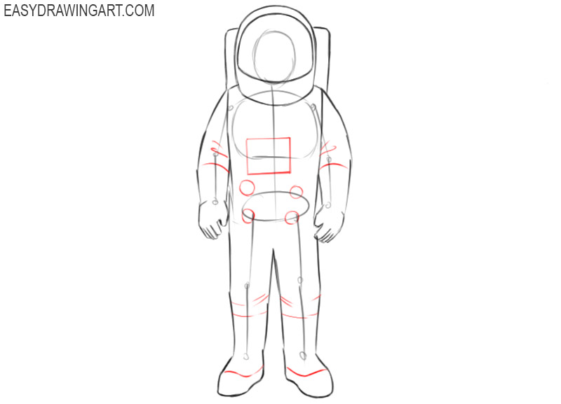 how to draw a picture of an astronaut