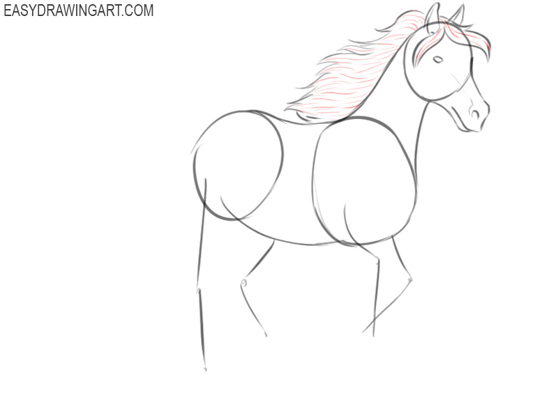 how to draw a running horse easy 