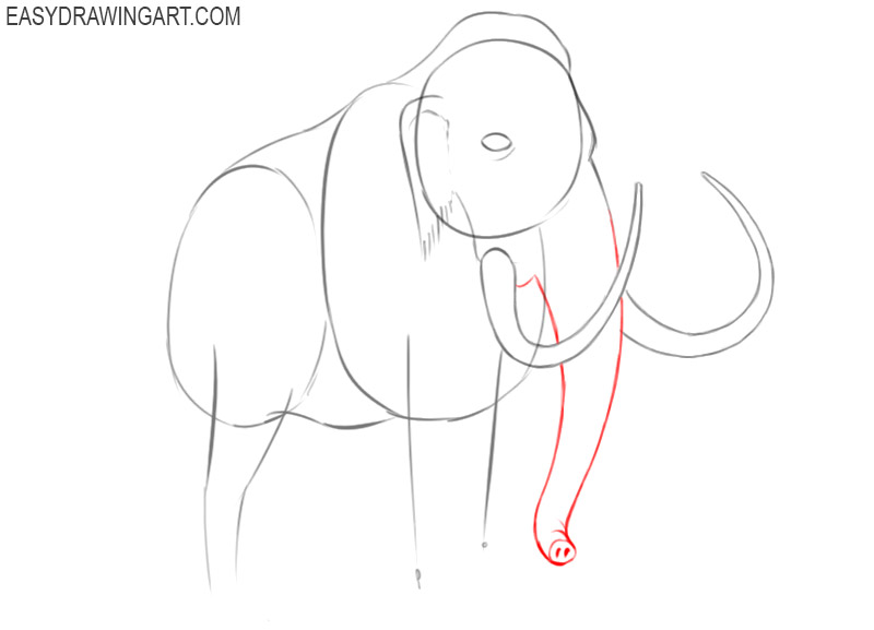 how to draw a simple cartoon mammoth