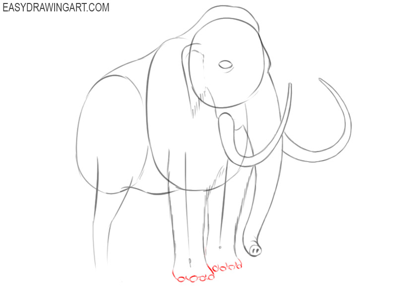 how to draw a woolly mammoth easy