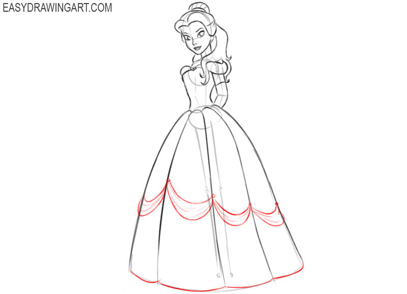 how to draw belle easily