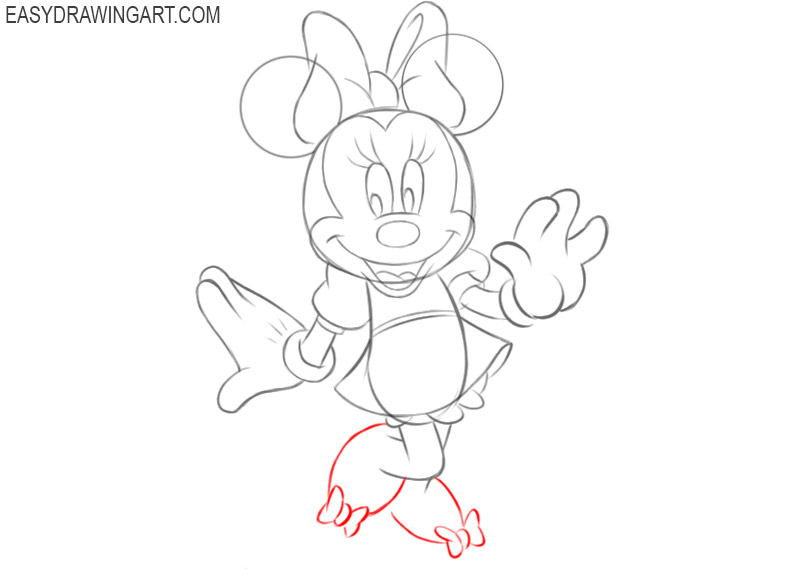 how to draw cartoon characters minnie mouse