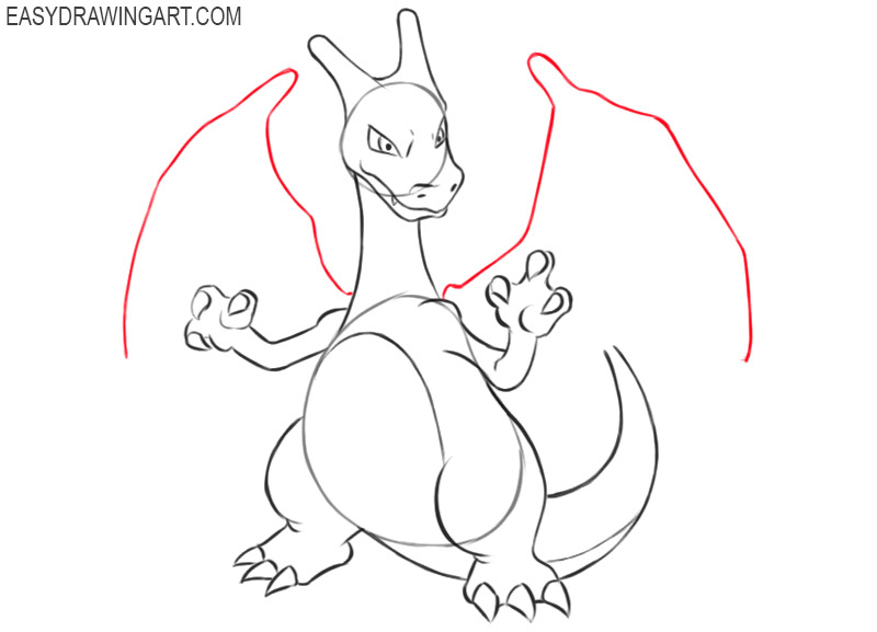 how to draw charizard simple 