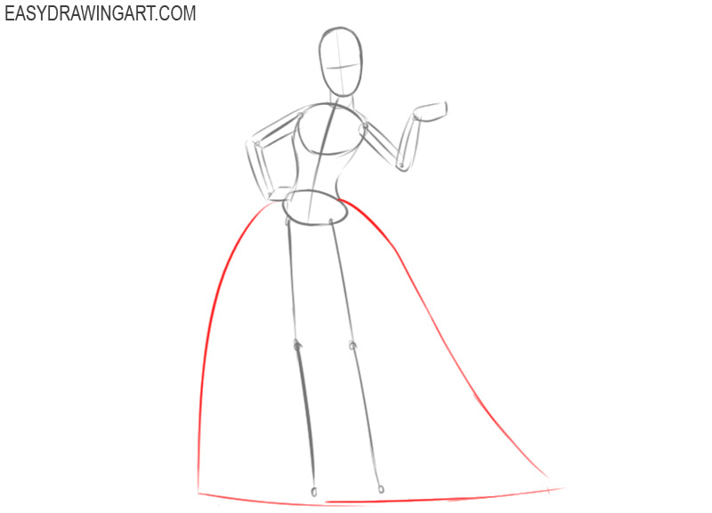 how to draw cinderella by step by step