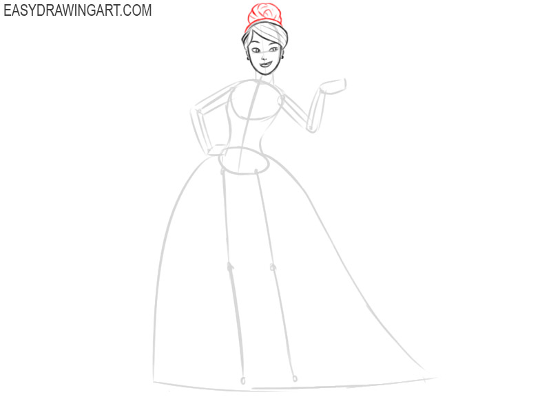 how to draw cinderella full body step by step