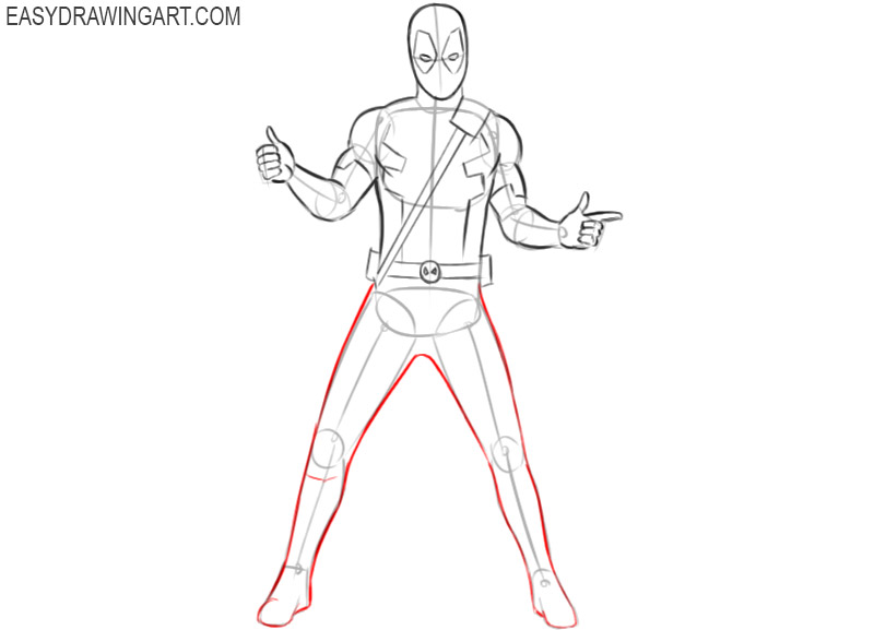 how to draw deadpool easy step by step