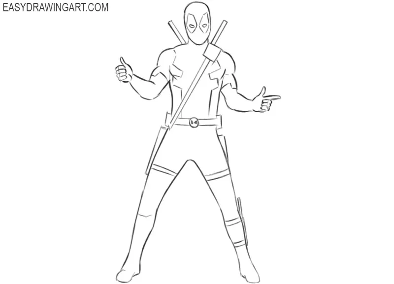 how to draw deadpool very easy