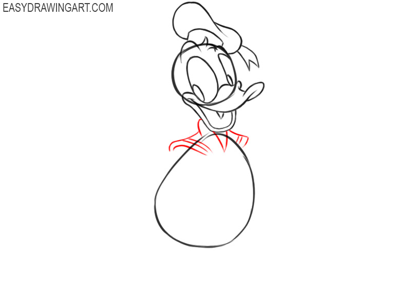 how to draw donald duck step by step full body easy