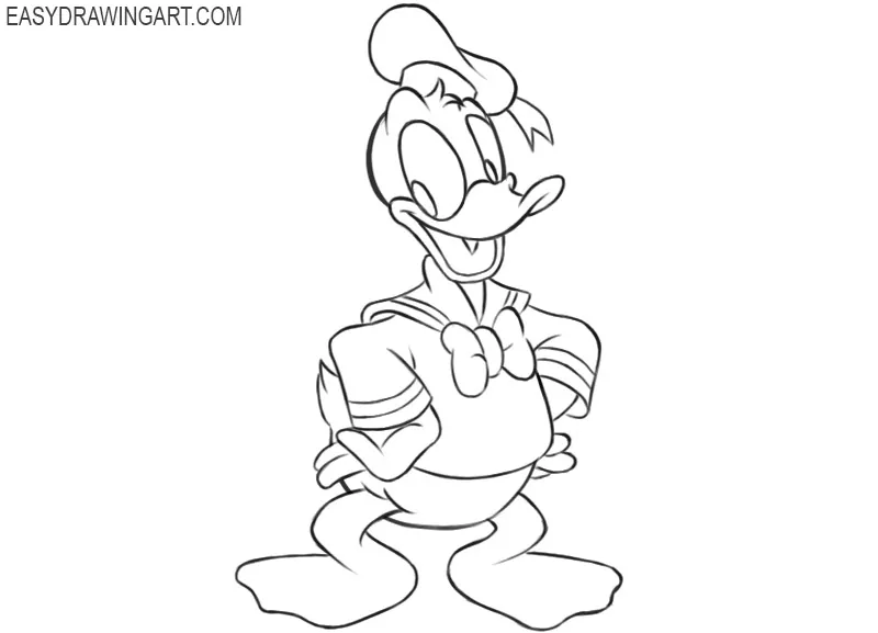 how to draw donald duck step by step full body