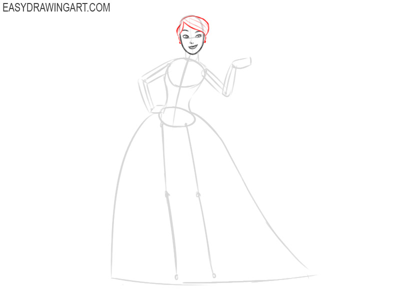 how to draw easy cinderella