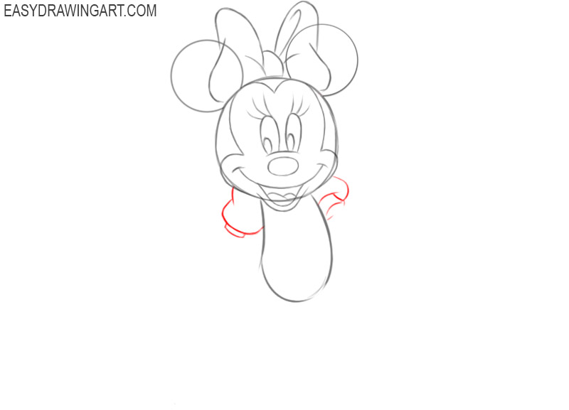 how to draw easy minnie mouse