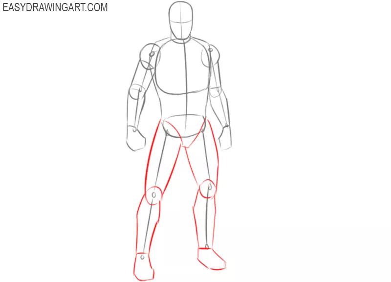 how to draw iron man body step by step