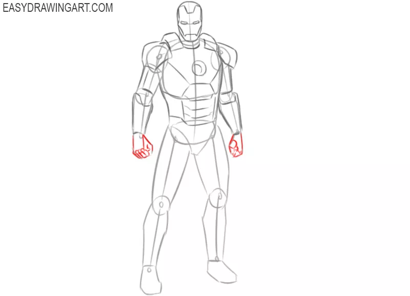 how to draw iron man drawing