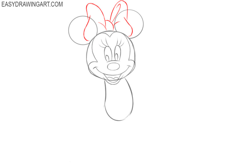 how to draw minnie mouse by steps 