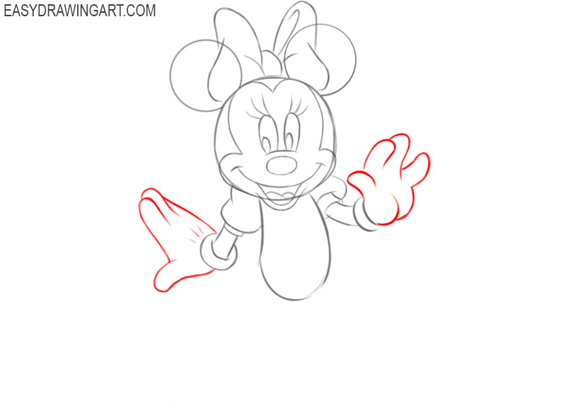how to draw minnie mouse cartoon 