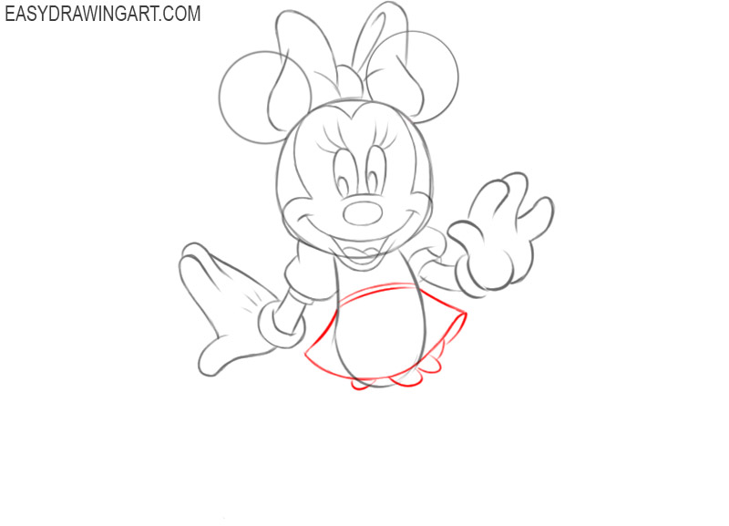 how to draw minnie mouse cute
