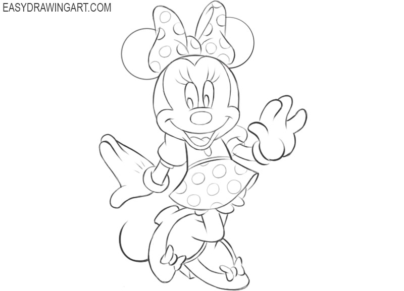 how to draw minnie mouse easy step by step