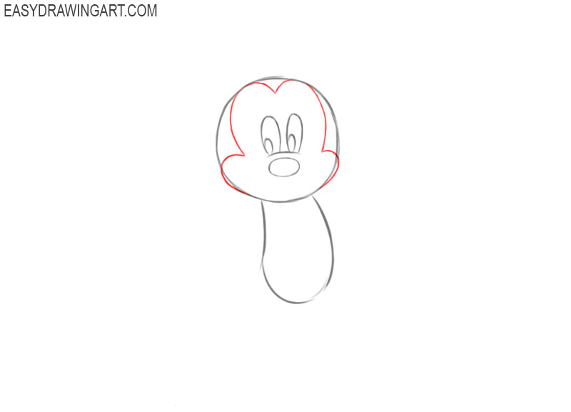 how to draw minnie mouse face easy