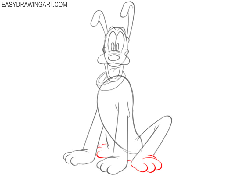 how to draw pluto the dog easy