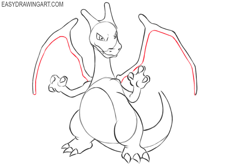 how to draw pokemon charizard step by step 