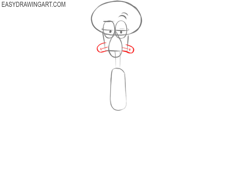 how to draw squidward step by step easy