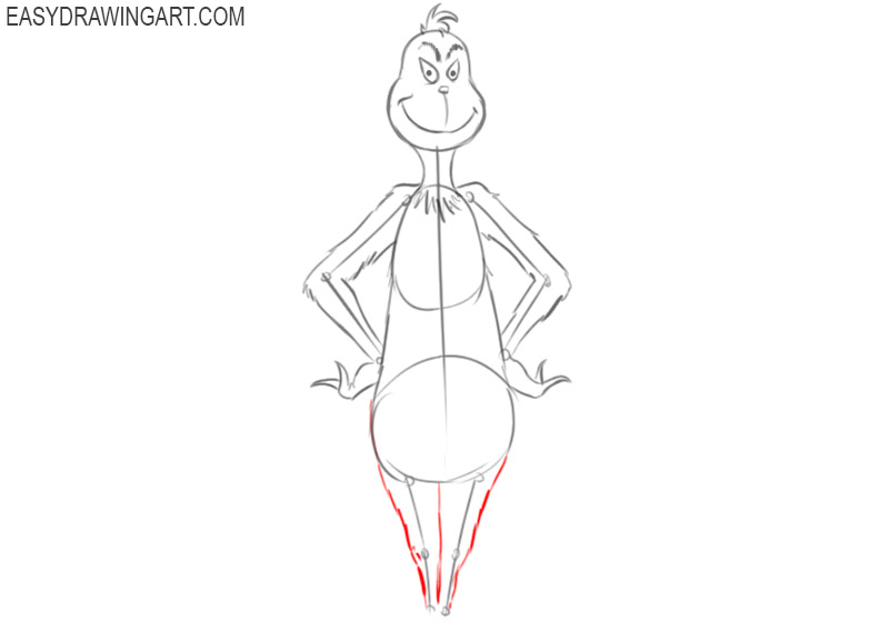how to draw the grinch full body easy