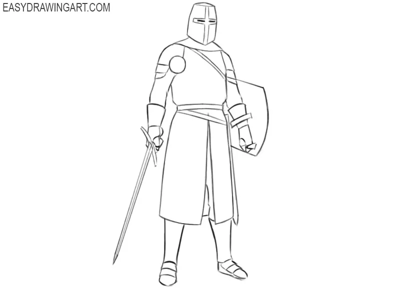 knight armor drawing easy 
