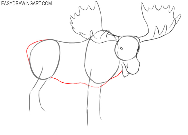 moose drawing cute 