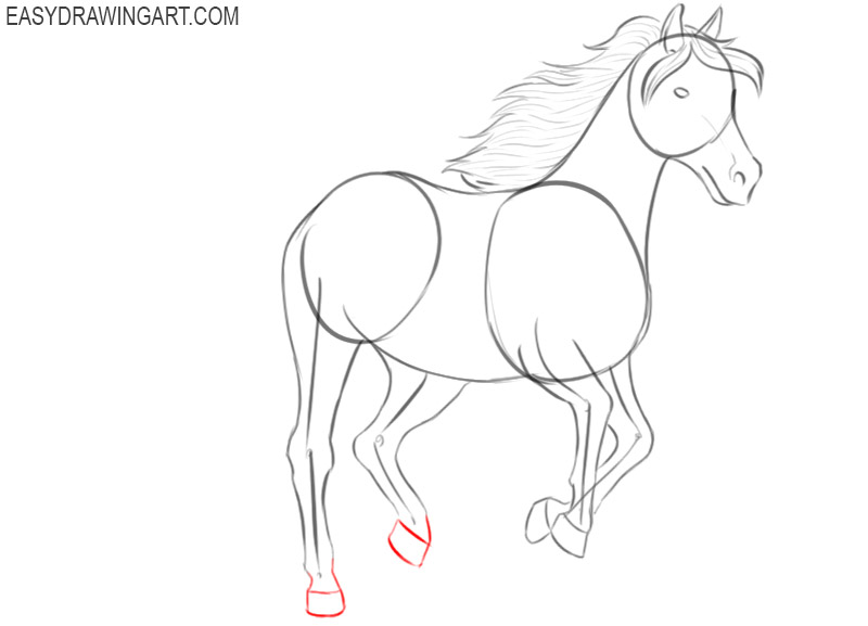 running horse drawings in pencil