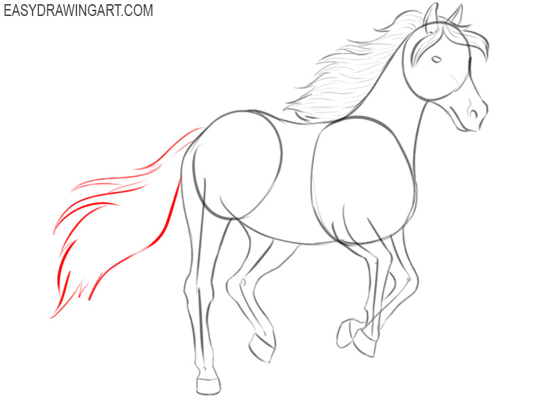 simple running horse drawing