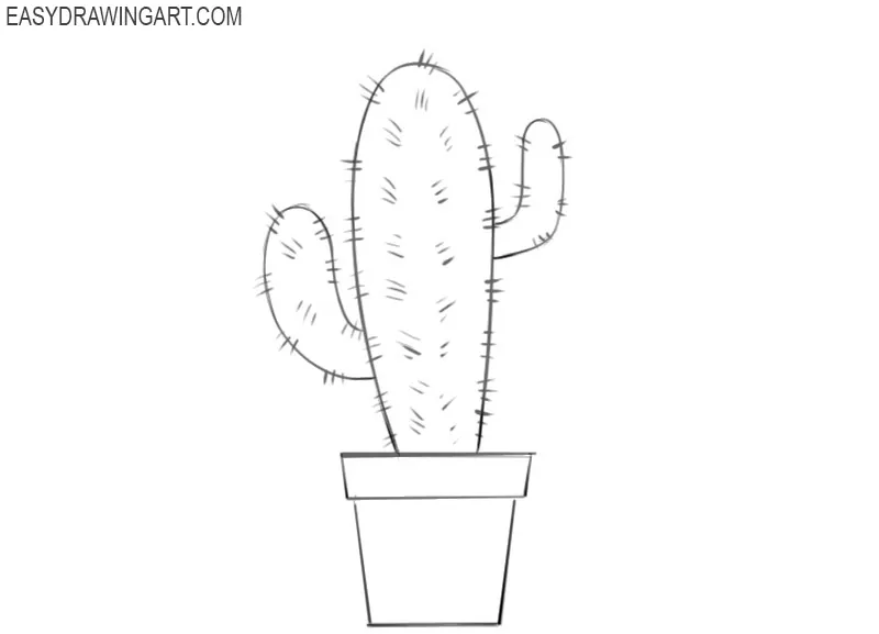 House plant cactus sketch indoor flower Royalty Free Vector