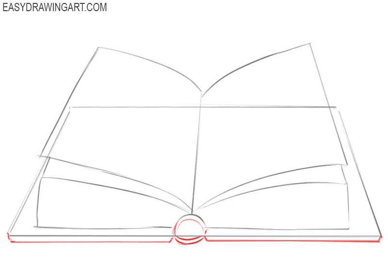 How to draw a Open Book Step by Step