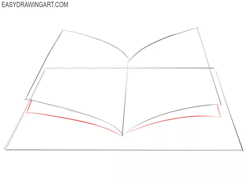 how to draw an open book step by step