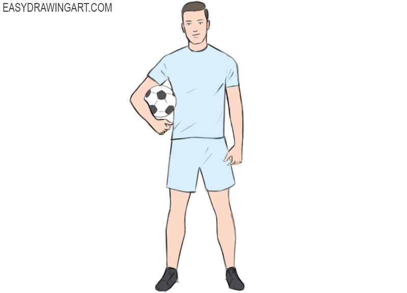 How To Draw A Football Player Easy Drawing Art