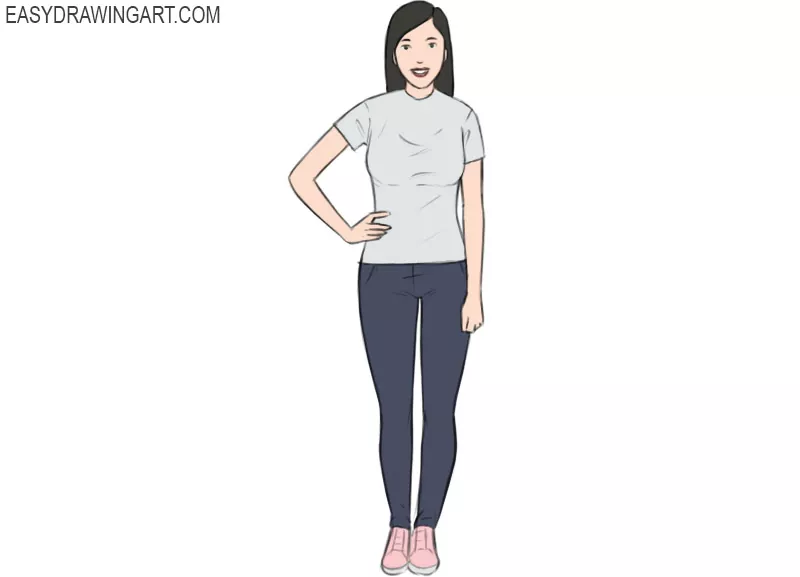 How to Draw a Cute Girl - Step by Step Easy Drawing Guides - Drawing Howtos-saigonsouth.com.vn